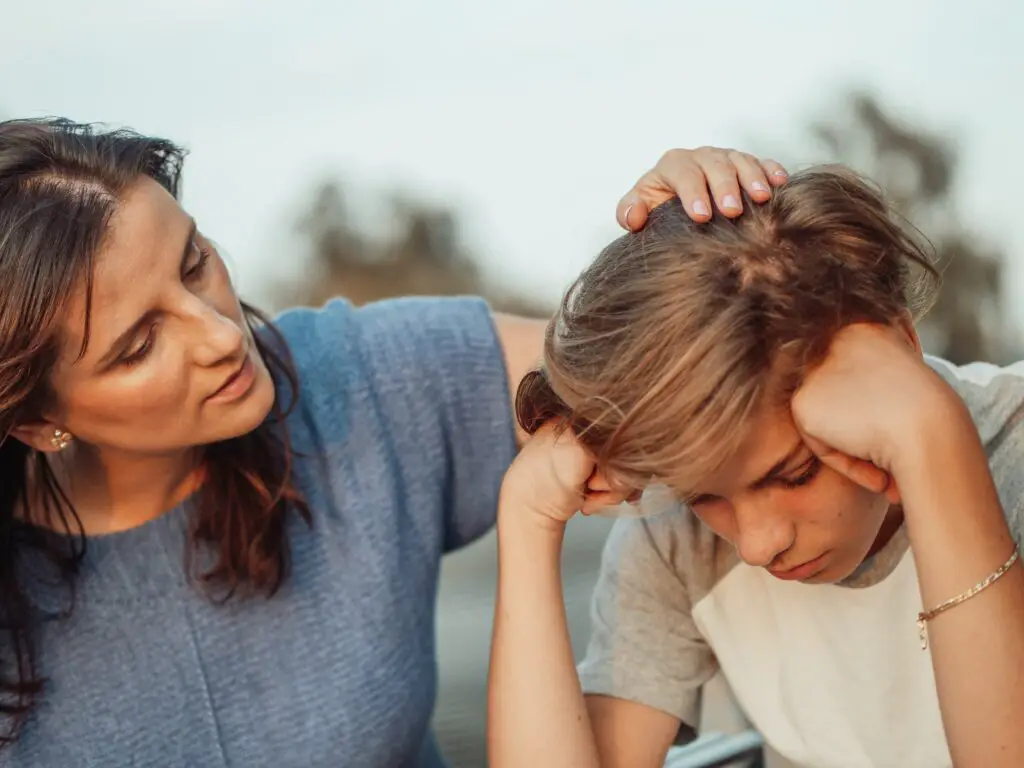A Mindful Mother with her son in stressful situation